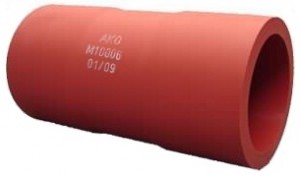 AKO pinch valve replacement sleeve. NR, NR food, NR high temp, Neoprene, EPDM, EPDM food, Viton, Silicone, Nitrile, Nitrile food, Butyl, and Hypalon.